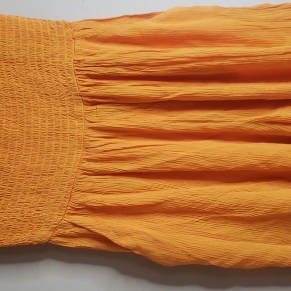 Women's Sleeveless Woven Smocked Romper Halter Wild Fable mango orange - Picture 5 of 8